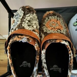 Dr. Martens Brown & Orange Crochet Slip-On Clogs